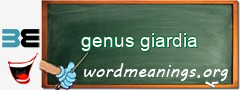 WordMeaning blackboard for genus giardia